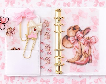 Pink Rodeo Budget Set |A6 A5 A7 | Decorated Binder Clips, Dashboard & Peek-A-Boo Insert