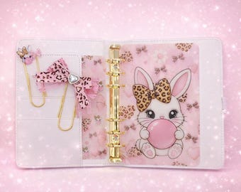 Pink Leopard Bunny Cash Dividers | A6 Budget Binder Accessories, Planner Inserts