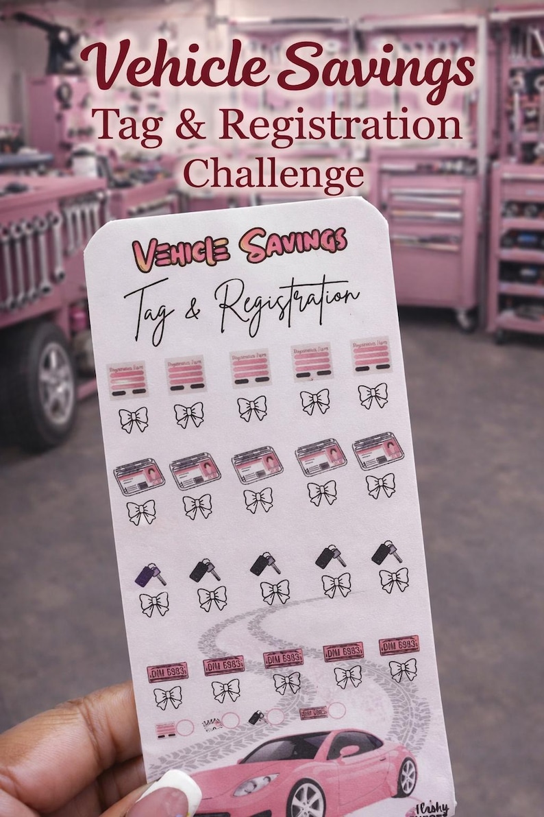 Vehicle Savings Challenge Set | Car Maintenance Fund Tracker (physical ...