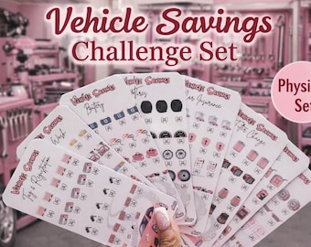 Vehicle Savings Challenge Set | Car Maintenance Fund Tracker (Physical Set)