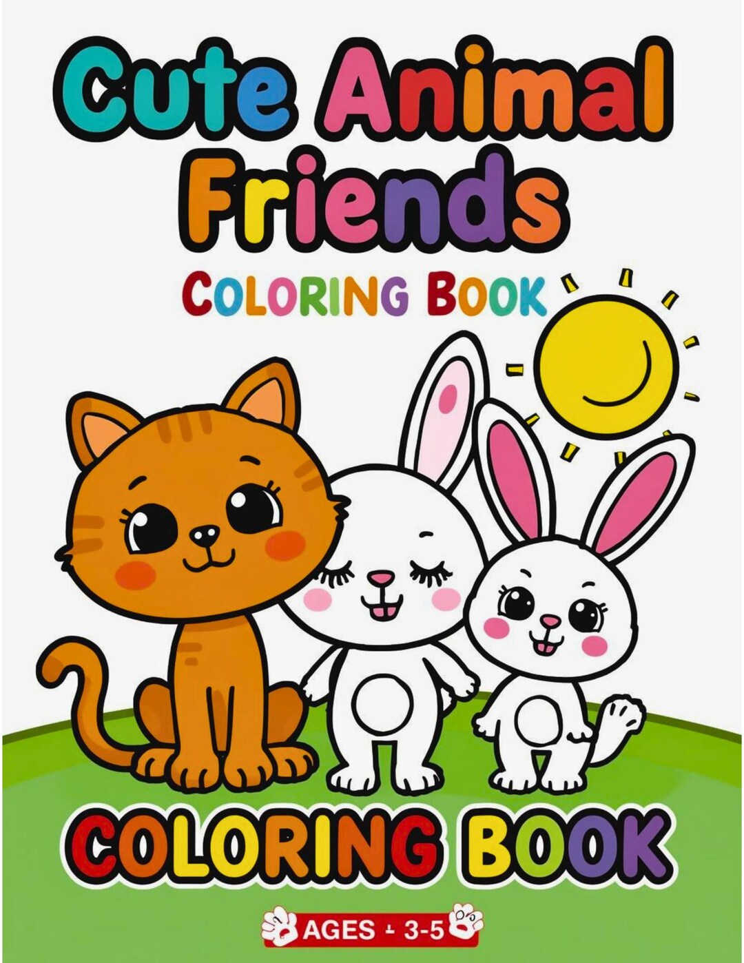 Animal Friends Coloring Book for Kids Ages 3-5 (digital Download) - Etsy