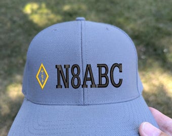 Custom Embroidered Call Sign Solid cap | Ham Radio | Snapback