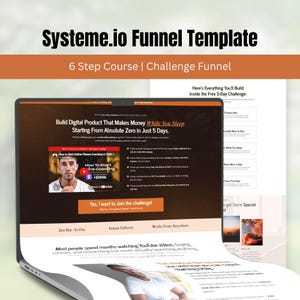 Systeme.io Funnel Template 6 Pages Challenge Launch Sales Page Opt In Upsell One Click Import Coaches Course Creators