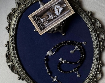 St. Benedict Obsidian Rosary with medal charms
