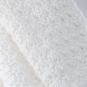 Dishcloth Set Crisp White Cotton Crochet 3 Pack Extra Large 9x9 image 3