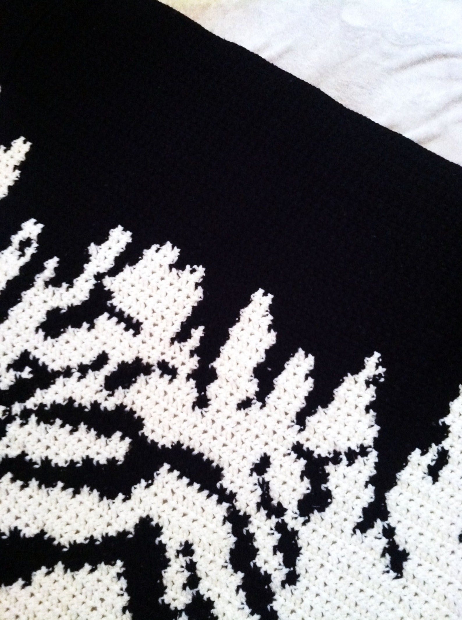 Zebra Blanket Black & White Large Throw Reversible Afghan Etsy
