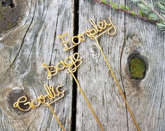 Wire Garden Markers - Rustic Garden Sign - Custom Herb Markers - Plant Markers - Garden Stakes - Potted Plants - Herb Garden