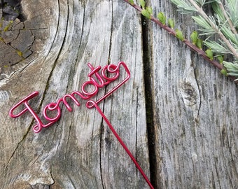 Wire Garden Markers - Rustic Garden Sign - Custom Herb Markers - Plant Markers - Garden Stakes - Potted Plants - Herb Garden