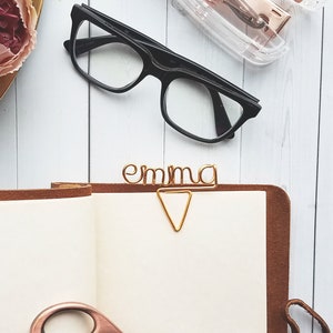 Wire Name Planner Clip Personalized Planner Marker Page Marker Custom Paper Clip Book Marker Planner Accessories Binder Clip image 1