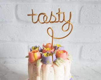 Tasty Cupcake Topper - Wire Cupcake Topper - Wedding - Engagement - Valentines - Anniversary - Birthday - Baby Shower