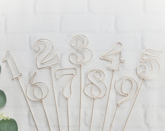 Retro Font Wire Table Numbers Rustic Elegant Wedding Centerpiece Reception Decor Metal Non Tarnish