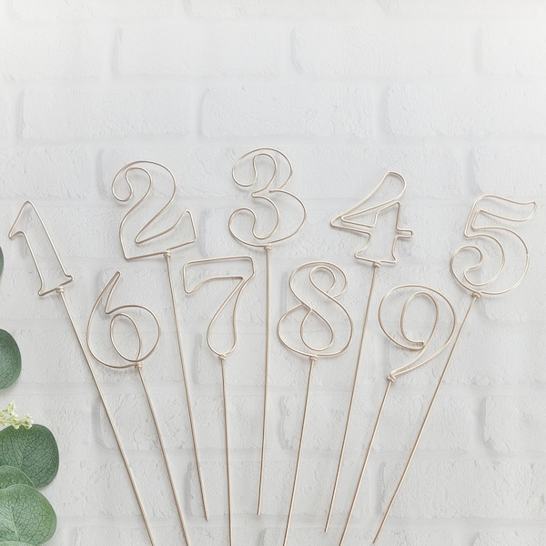 Retro Font Wire Table Numbers Rustic Elegant Wedding Centerpiece Reception Decor Metal Non Tarnish