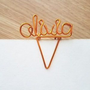 Wire Name Planner Clip Personalized Planner Marker Page Marker Custom Paper Clip Book Marker Planner Accessories Binder Clip image 1