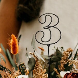 Retro Font Wire Table Numbers Rustic Elegant Wedding Centerpiece ...