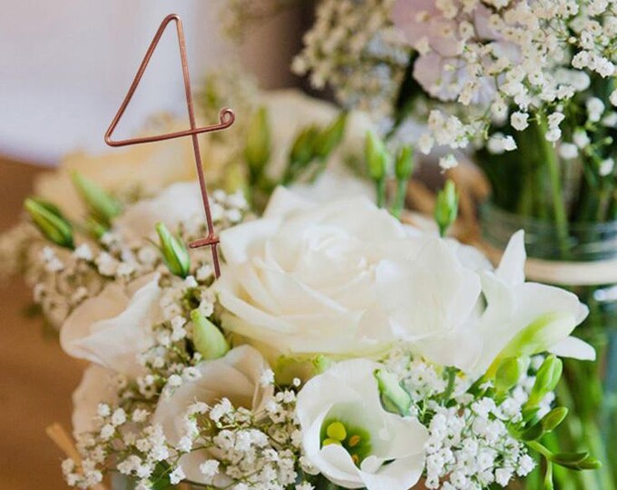 Wire Table Numbers, Gold Brass, Silver Aluminum, Metal Numbers Stems ...