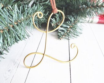 Initial Monogram Felt Letter Christmas Holiday Ornament Home Decor