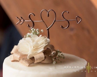 initials cake topper etsy