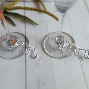 Wire Wine Charms Rustic Wine Charms Personalizado Wine Charms Name Wine Charm Custom Wine Charm Champagne Charm Hubby Wifey imagen 3