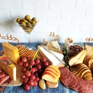 Wire Cheese Markers Rustic Cheese Marker Wine and Cheese Gold Copper Rose Gold Cheese Picks Cheese Board Cheese Tags image 2