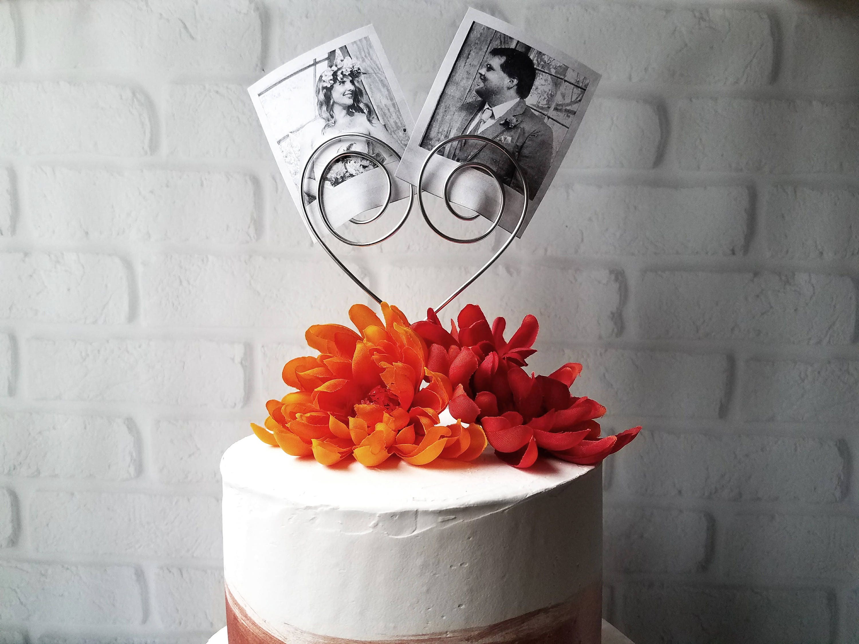 Wire Picture Holder Cake Topper Rustic Cake Topper Photo Etsy