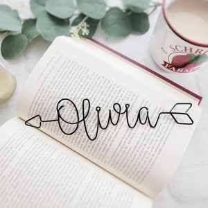 Custom Name Arrow Wire Bookmark Page Marker Custom Personalized Planner Accessories Gift High School College Book Lover Bookworm Bibliophile image 1