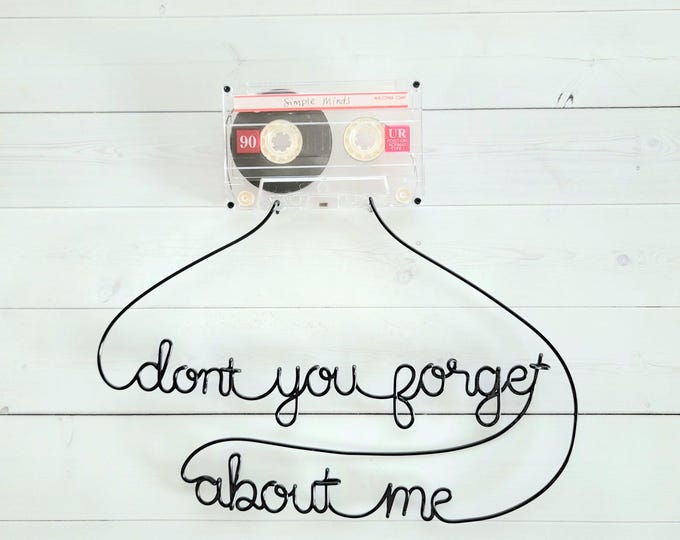 Kassette Band Wire Songtext Retro Worte Individuell angefertigte Wand Kunst Phrase Zitat Musikliebhaber Audio Geschenk Metall Vintage 80er 90er Jahre Mixtape