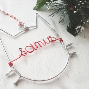 Custom Wire Cat Ornament Personalized Wire Ornament Cat Ornament Pet Ornament Christmas Ornament Cat Name Ornament image 3