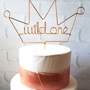 Wild One Cake Topper Wire Cake Topper Birthday Cake Topper Crown Cake Topper Rustic Chic Where the Wild Things Are King Prince image 2