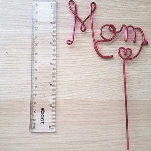 Wire Mom Cake Topper Mom Cake Topper Copper Cake Topper Mother's Day Cake Topper Rustic Chic Gift For Mom Mother's Day Gift image 2