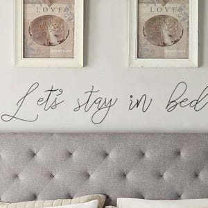 Lets Stay In Bed Wire Words Rustic Font Personalized Wall Phrase Quote Lyrics House Warming Gift Metal Bespoke Art Rose Gold Copper Gallery