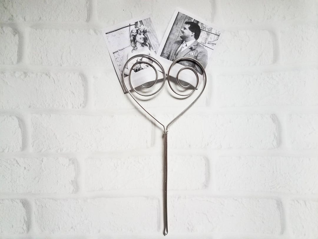 Wire Picture Holder Cake Topper Rustic Cake Topper Photo Holder Cake