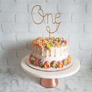 One Wire Cake Topper - Number Cake Topper - Wire Cake Topper - Birthday Cake Topper - Rustic Chic - Copper Cake Topper - Gold Cake Topper