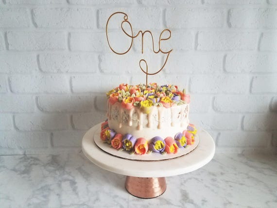 One Wire Cake Topper - Number Cake Topper - Wire Cake Topper - Birthday Cake Topper - Rustic Chic - Copper Cake Topper - Gold Cake Topper