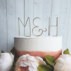 Rustic Wire Monogram Initials Cake Topper Chic Wedding Anniversary Engagement Shower Personalized Custom Letters Ampersand image 3