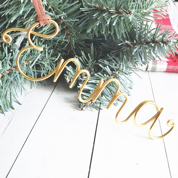 Wire Name Ornament Etsy