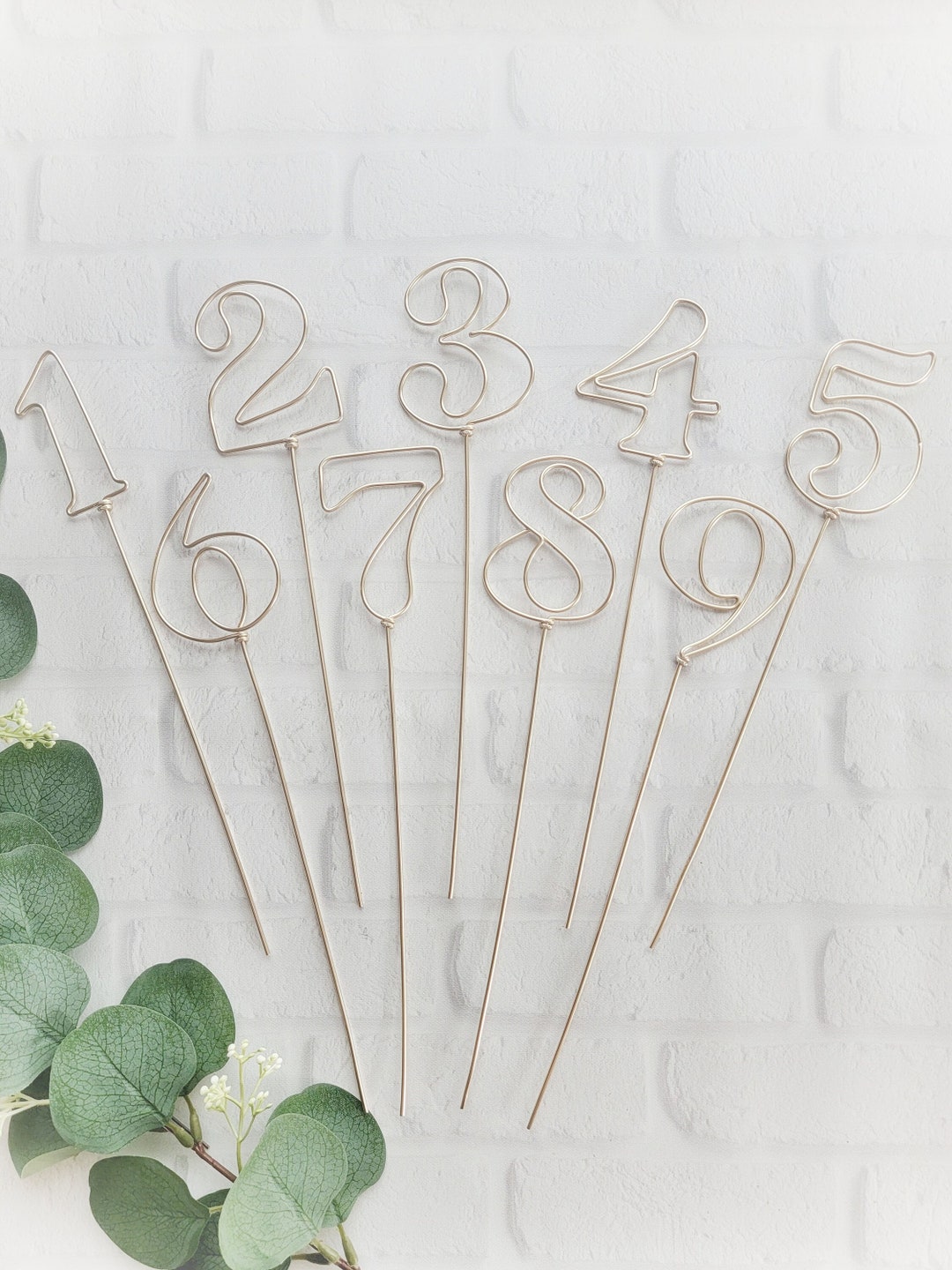 Retro Font Wire Table Numbers Rustic Elegant Wedding Centerpiece ...
