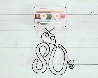 Nastro a cassetta, testo della canzone, parole retrò, personalizzato, arte murale, frase, citazione, amante della musica, audio, regalo, metallo, vintage, anni '80 e '90, mixtape