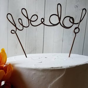 Rustik tårtdekoration - Trådtårtdekoration - We Do Cake Topper - Bröllopstårtdekoration - Rustik Chic - Brun tårtdekoration - Barnbröllop
