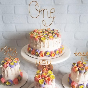 One Wire Cake Topper - Number Cake Topper - Wire Cake Topper - Birthday Cake Topper - Rustic Chic - Copper Cake Topper - Gold Cake Topper image 2