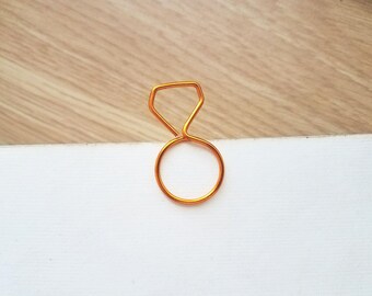Wire Ring Planner Clip - Personalized Planner Marker - Page Marker - Custom Paper Clip - Wedding Planner - Planner Accessories - Binder Clip