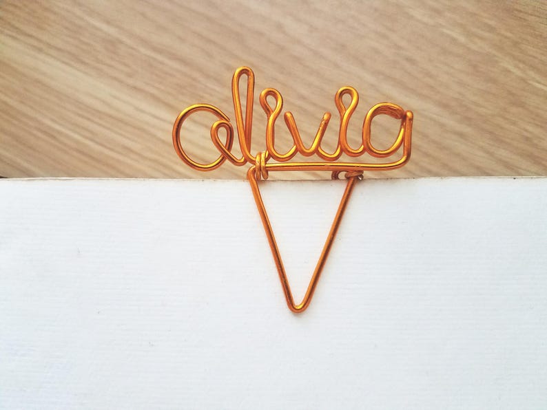 Wire Name Planner Clip Personalized Planner Marker Page Marker Custom Paper Clip Book Marker Planner Accessories Binder Clip image 1