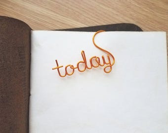 Wire Today Planner Clip - Segnapagina personalizzato per planner - Segnapagina - Fermacarte personalizzato - Segnalibro - Accessori per planner - Fermacarte