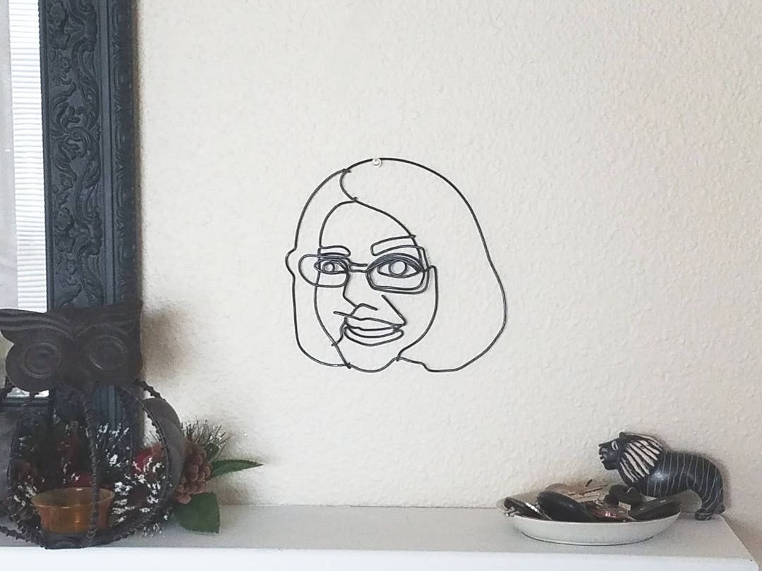 Wire Portrait Custom Portrait Wire Sculpture Personalized Portrait Wall ...