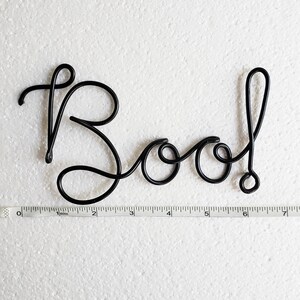 Boo Wire Word Pumpkin Decor Sign Front Porch Halloween Fall Autumn Curb Appeal Gift Metal Bespoke Industrial Personalized Custom Reusable image 3