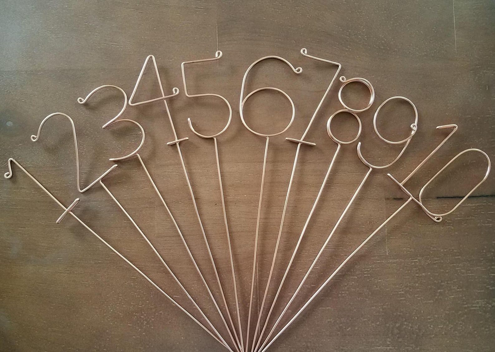 Wire Table Numbers - Rustic Wedding Table Numbers - Reception Table ...