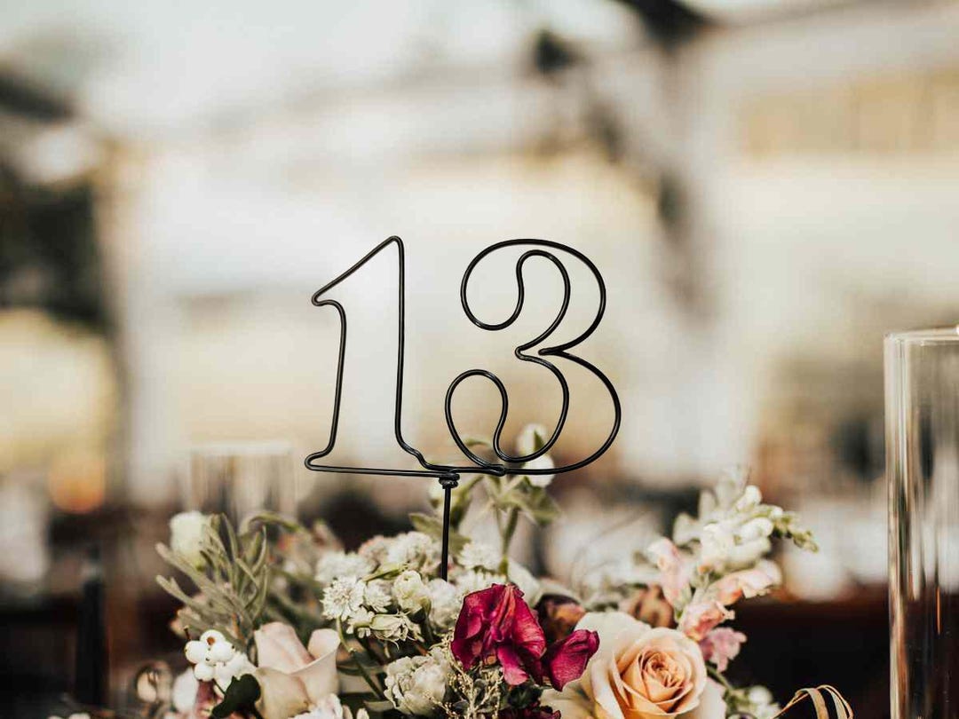 Retro Font Wire Table Numbers Rustic Elegant Wedding Centerpiece ...