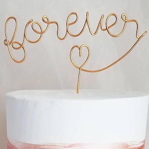 Forever Tortenstecker - Rustikaler Tortenstecker - Hochzeitstorte Topper - Rustikaler Tortenstecker - Gold Cake Topper - Hochzeitstorte Topper