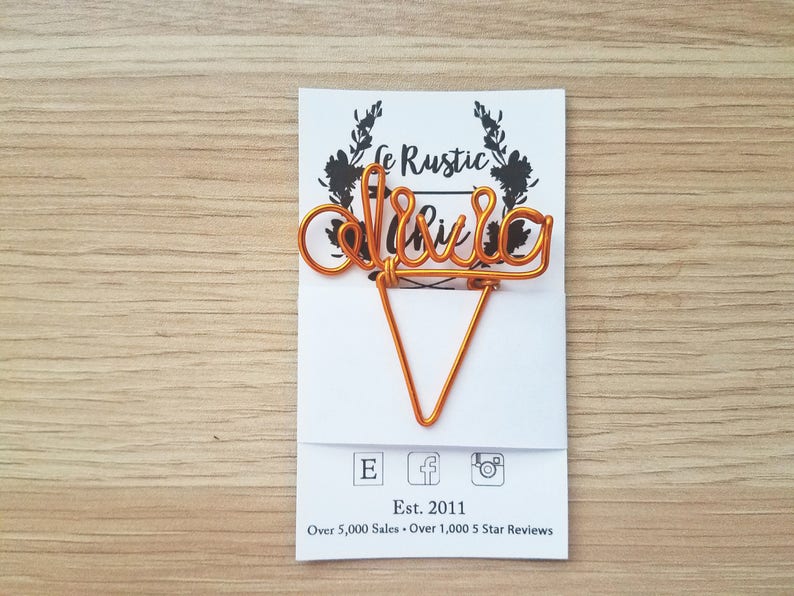 Wire Name Planner Clip Personalized Planner Marker Page Marker Custom Paper Clip Book Marker Planner Accessories Binder Clip image 3