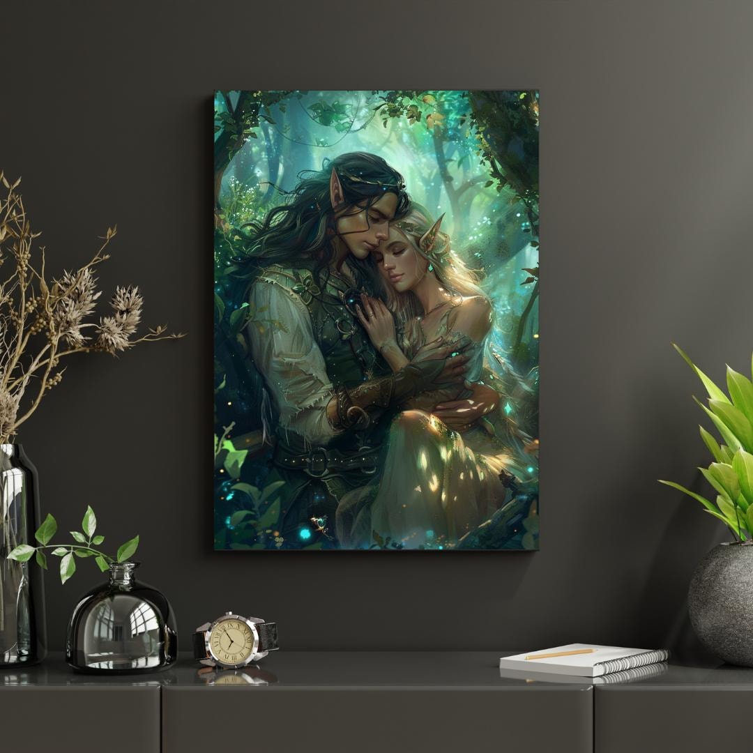 Fantasy Elves in Enchanted Forest | Magical Digital Art Print - Etsy