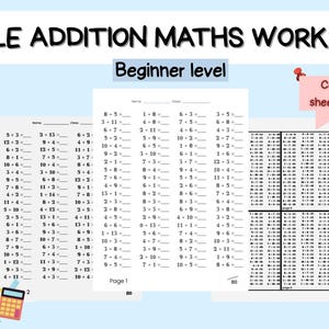 Printable Addition Worksheets: Math Drills for Kids, Homeschool PDF